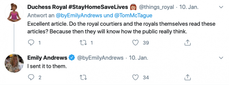 Emily Andrews interacts with megixt trolls