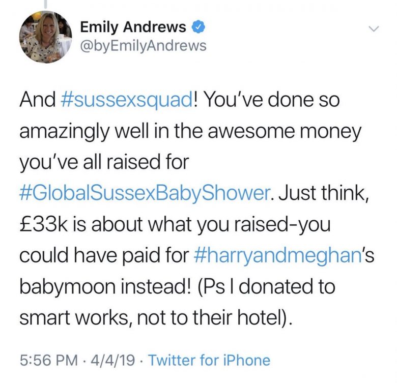 Emily Andrews mocks Sussexsquad