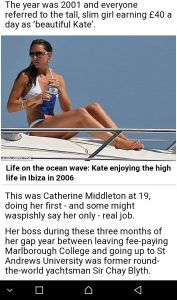 Kate Middleton yacht job