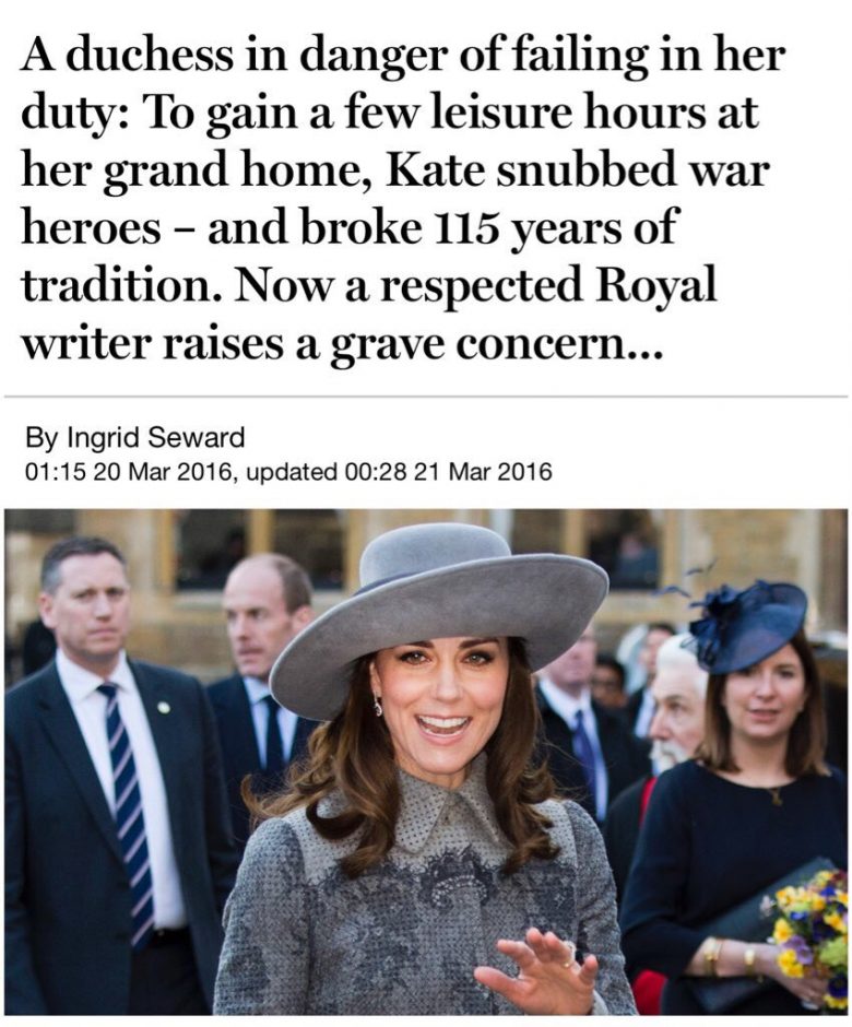 Kate Middleton snubs war heroes