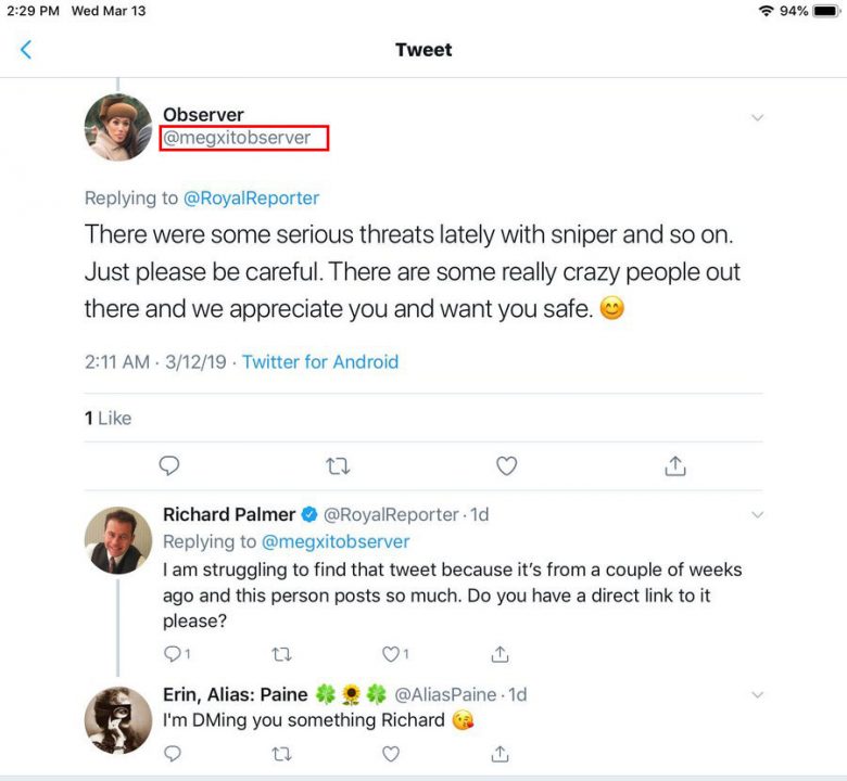Richard Palmer interacts with anti-Meghan online hate group