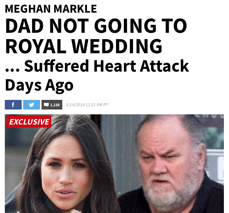 Thomas Markle not going to royal wedding