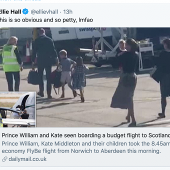 William and Kate board budget flight