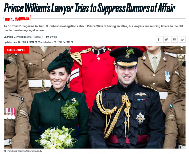 Prince William's Lawyer suppress rumors of affair