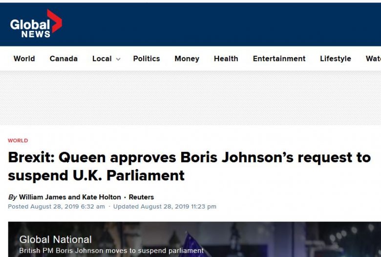 Queen Suspends UK Parliament