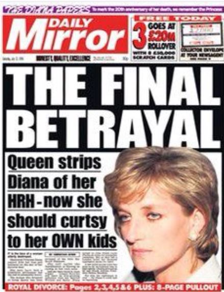 Diana Stripped of HRH